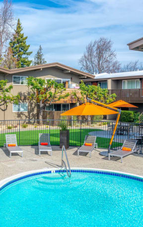 a house with a swimming pool and a at Element LLC, Sunnyvale