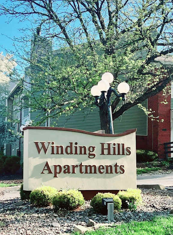 Property Signage at Winding Hills Apartments, Davenport, IA