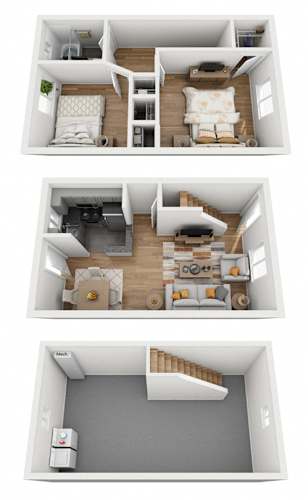 Floor Plan  The New "Delaware" - Fully Renovated Two Bedroom Townhome
