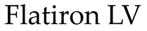 A green background with the words "Flatiron LV" written in white.