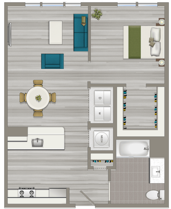  Floor Plan One Bedroom