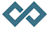 A blue infinity symbol on a white background.