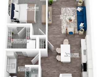 a 1 bedroom unit a floor plan  unit a2