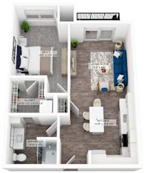 a 1 bedroom unit a floor plan  unit a2