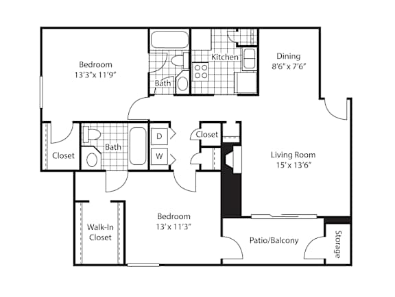 a typical floor plan of a 555 sq ft house