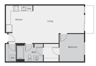 Sparc Apartments 1x1 Building B and C Floor Plan