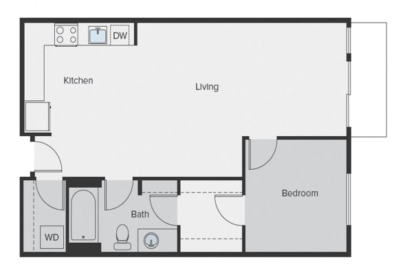 Sparc Apartments 1x1 Building B and C Floor Plan