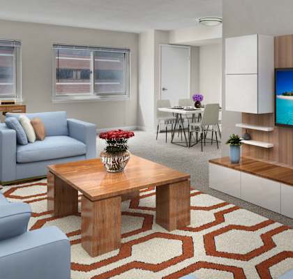 Living Room With TV at Metro 710, Silver Spring, Maryland