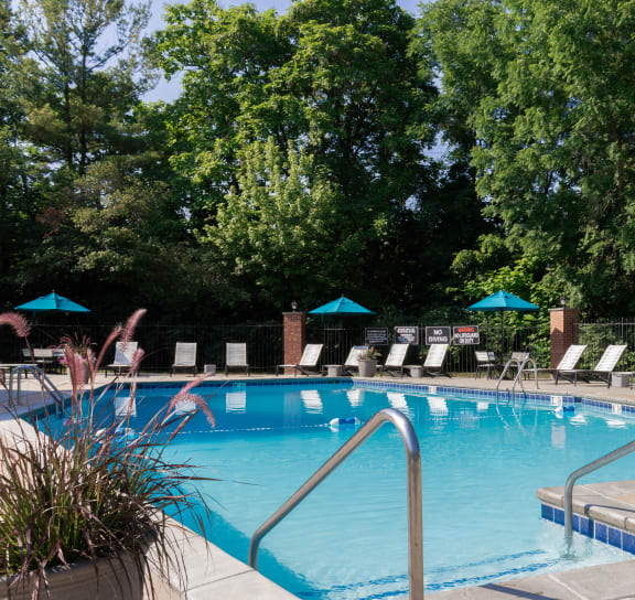  Swimming Pool And Relaxing Area at Polo Run Apartments, Greenwood, IN, 46142