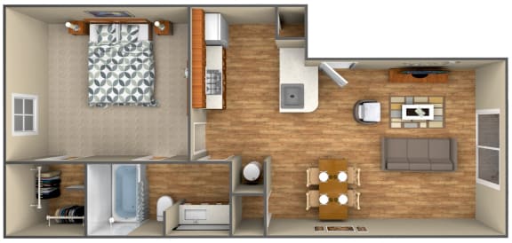 Floor Plan  1-Bedroom floor plan