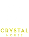 A logo with the words "Crystal House" in green.