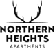 A logo for Northern Heights Apartments featuring a pair of antlers.