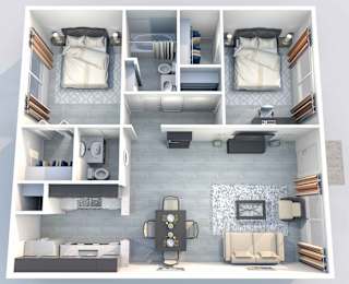 B6 | 2 BED / 2 BATH | 927 SQ FT at Aero White Rock, Dallas, Texas