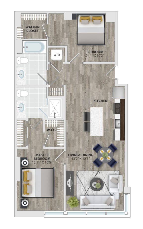 Jb11 Floor Plan at 1405 Point, Baltimore, Maryland