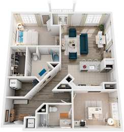 2 Bed 2 Bath Floor Plan | 1,264 Sq. Ft. at Sterling Manor in Williamsburg, Virginia