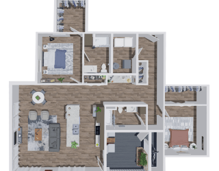 F105 Floor Plan at The Landing Apartments, Indianapolis, Indiana