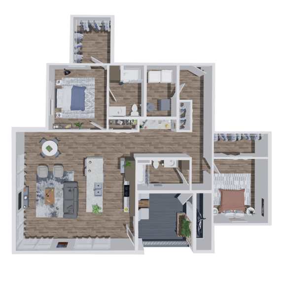 F105 Floor Plan at The Landing Apartments, Indianapolis, Indiana