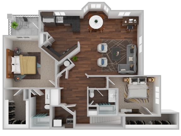 a1 floor plan  1 bedroom  1199 square feet  the grove at Century HomePlace, Prattville