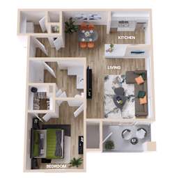 A floor plan of a house with labeled rooms.