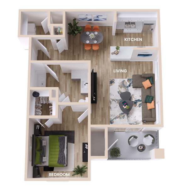 A floor plan of a house with labeled rooms.