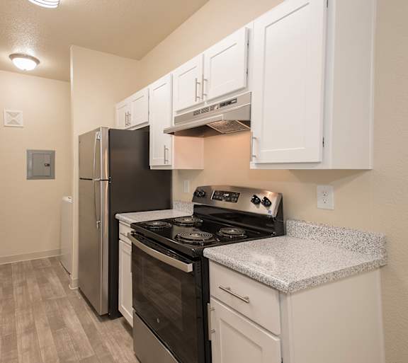 Model Upgraded Kitchen at Sunset Summit Apartments, Rocklin, CA, 95765