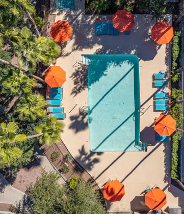 Pool Aerial at River Oaks Apartments in Tucson Arizona