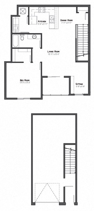 Kings Canyon one bedroom floor plan at The Villas at Mahoney Park