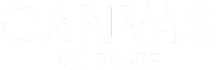 A green sign with the words "Canvas on Blake" written in white.