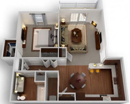 Willow Floor Plan at Copper Creek Apartments, Kent, 44240