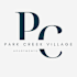 A logo with the letters "PC" and the words "Parc Oreau Village" below it.