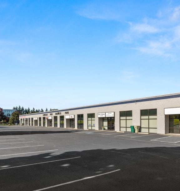 Cornelius Pass Business Park business exterior entries and parking lot