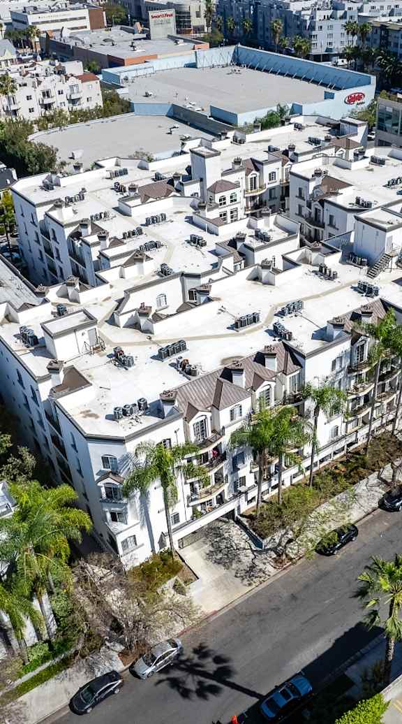 Aerial view of Property at The Preston Miracle Mile Apartments, Los Angeles, California