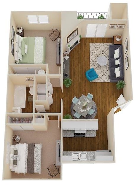 The Reserve at Bucklin Hill Apartments Ellis 3D Floor Plan