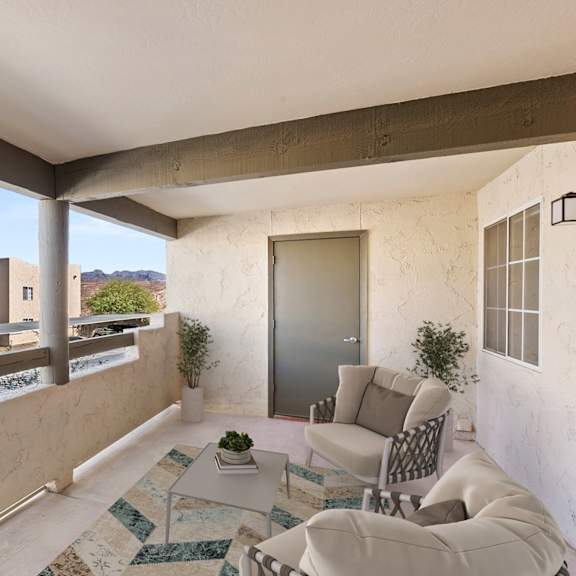 patio at Silver Cliffs Apartments in Bullhead City Arizona