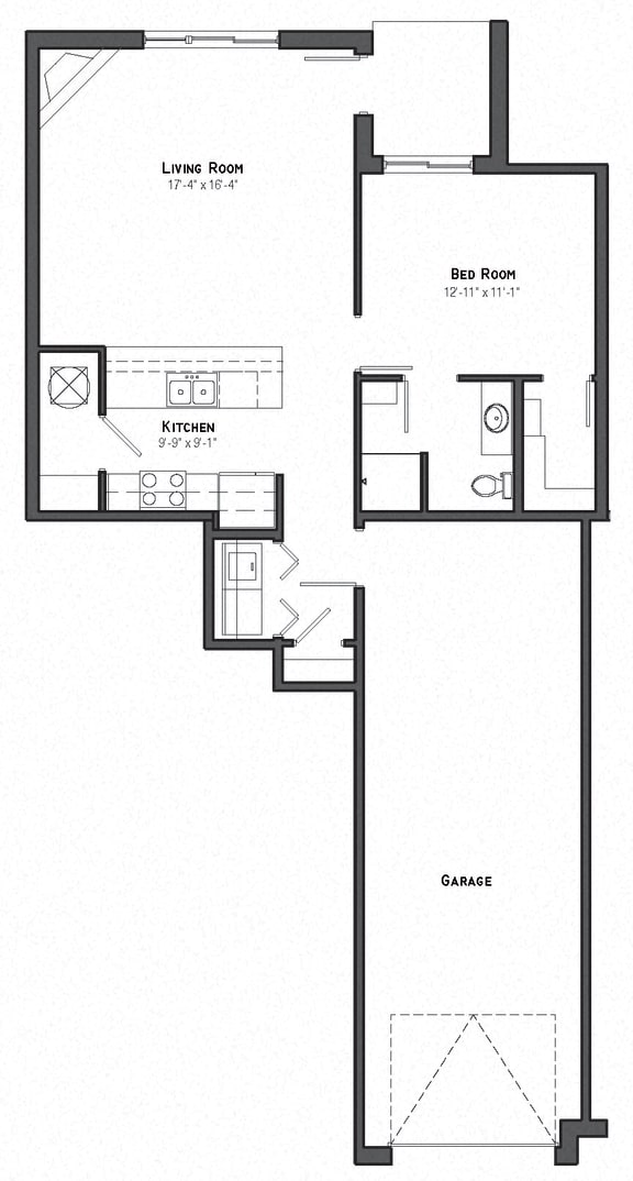 Unit E floor plan-The Villas at Falling Waters