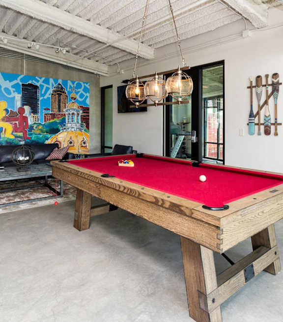 Billiards Table at City Square Lofts, Des Moines