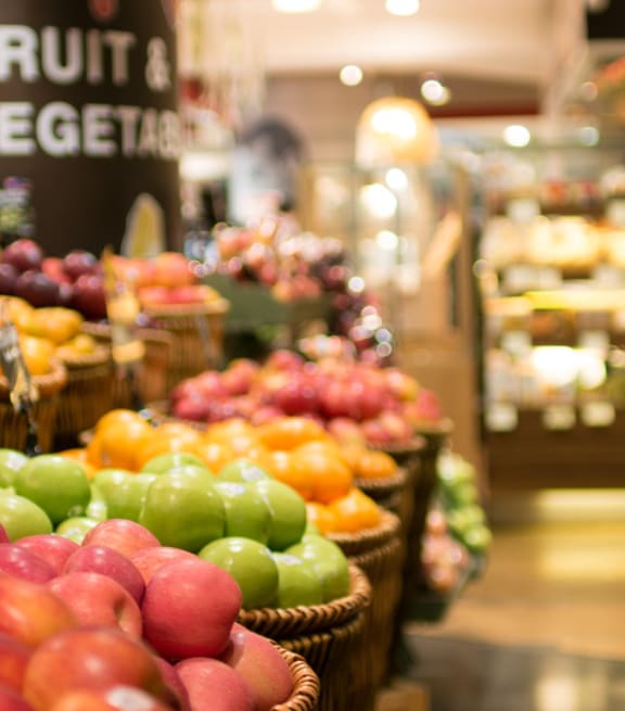 Fruit and Vegetable Section at Supermarket