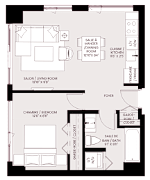 bedroom floor plan of the residence 920 sq ft
