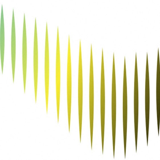 a pattern of green and yellow lines on a white background