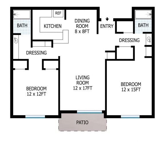 2 Bedroom Floorplan