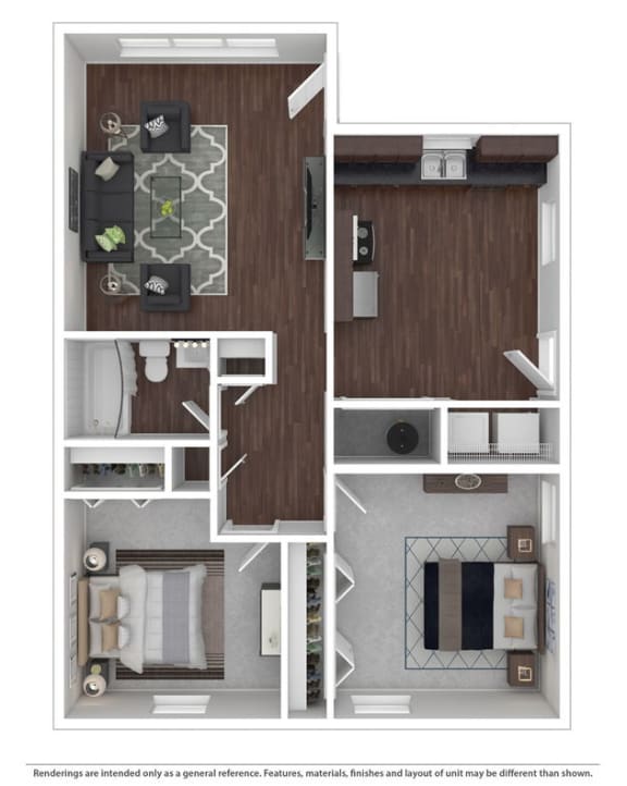 a floor plan of a 1 bedroom apartment at Stonebrook of Franklin, Franklin