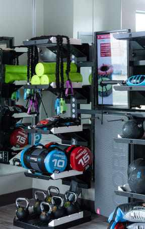 a row of cardio equipment in a gym