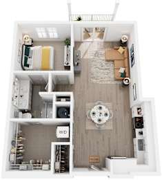 1 Bed 1 Bath Floor Plan | 810 Sq. Ft.