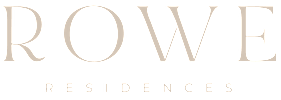 a logo for rove residences on a green background