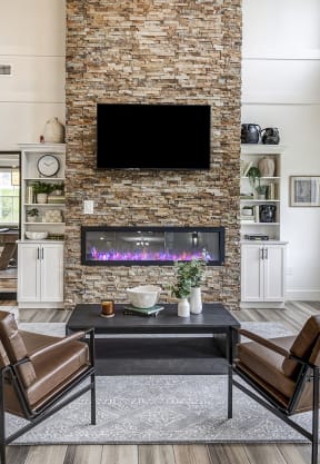 Fireplace Lounge at Edgebrook Residences, Merrimack New Hampshire