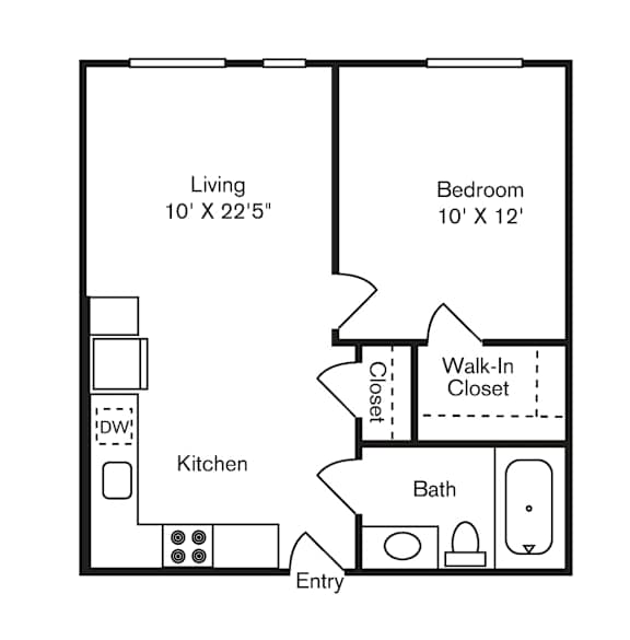 St Luke's Apartments in Seattle, Washington One Bedroom Floor Plan
