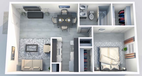 A2 | 1 BED / 1 BATH | 601 SQ FT at Aero White Rock, Dallas, 75238