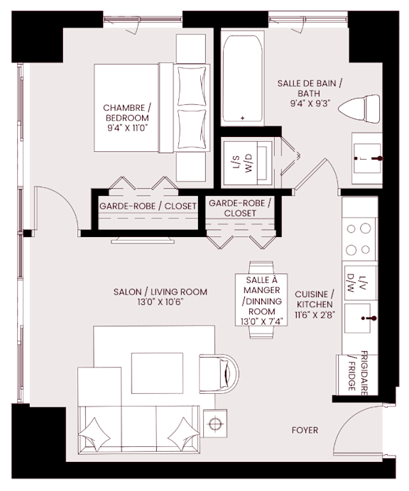 bedroom floor plan apartments