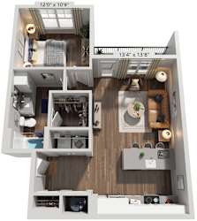 1 Bed 1 Bath | 755 Sq. Ft. at Farmhaus Apartments in Madison, 35757