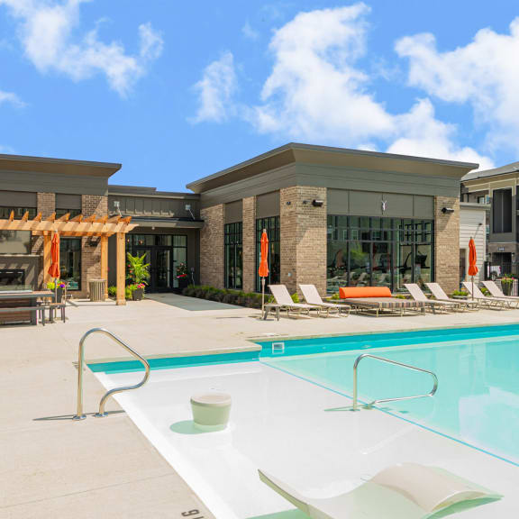 the swimming pool at our apartments